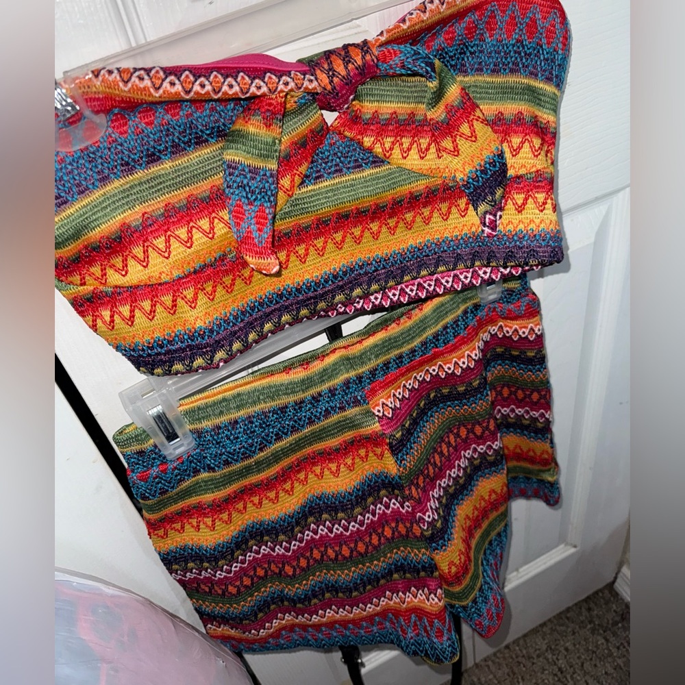 Colorful Striped Two-Piece Set - Picture 6 of 7